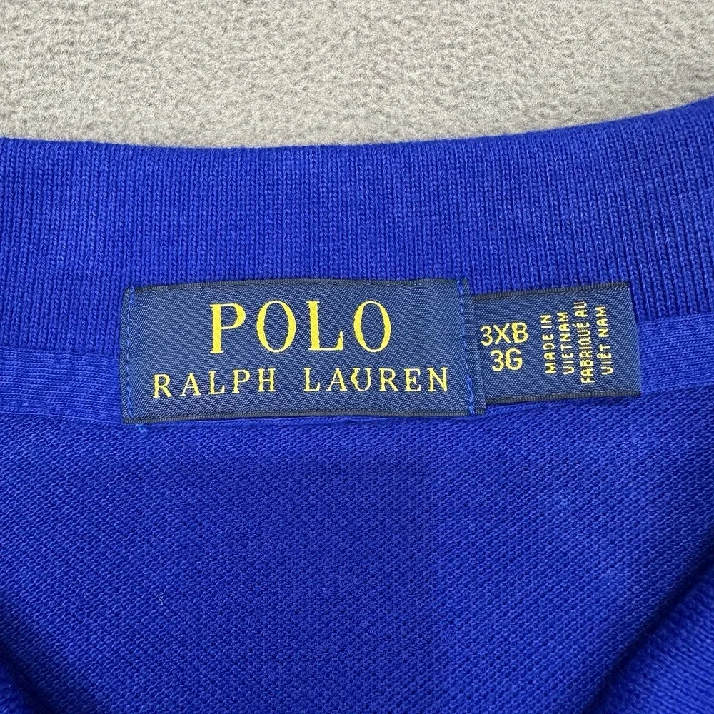 NWT‎ Polo Ralph Lauren Men's Long-Sleeve Polo Knit Shirt Royal Blue 3XB BIG $125